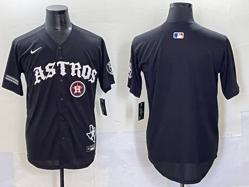 Men 2025 Houston Astros Blank Black Seven generations Joint Name Nike MLB Jersey style 6->houston astros->MLB Jersey